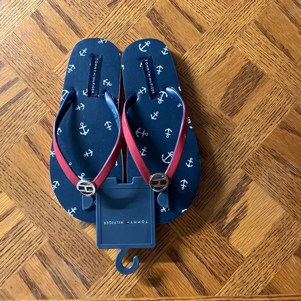 Tommy Hilfiger Children’s Sandals Navy Blue Base with Anchor Pattern NWT/ Summer